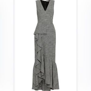 NWT Alice & Olivia BIRCH Houndstooth Sleeveless Formal Maxi Dress